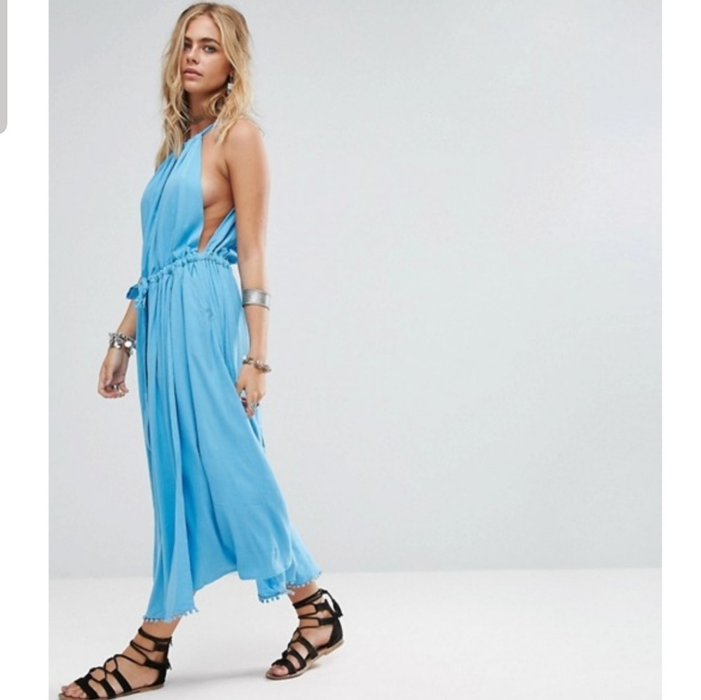 💦FREE PEOPLE SPRING LOVE MIDI BLUE RAIN DRESS💦